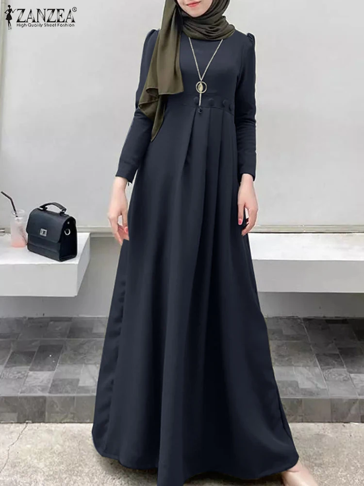 Autumn Muslim Solid Dress ZANZEA Elegant Long Sleeve Dressses Women Fashion Casual Loose Robe Holiday Sundress Femme Vestidos
Autumn Muslim Solid Dress ZANZEA Elegant Long Sleeve Dressses Women Fashion Casual Loose Robe Holiday Sundress Femme Vestidos