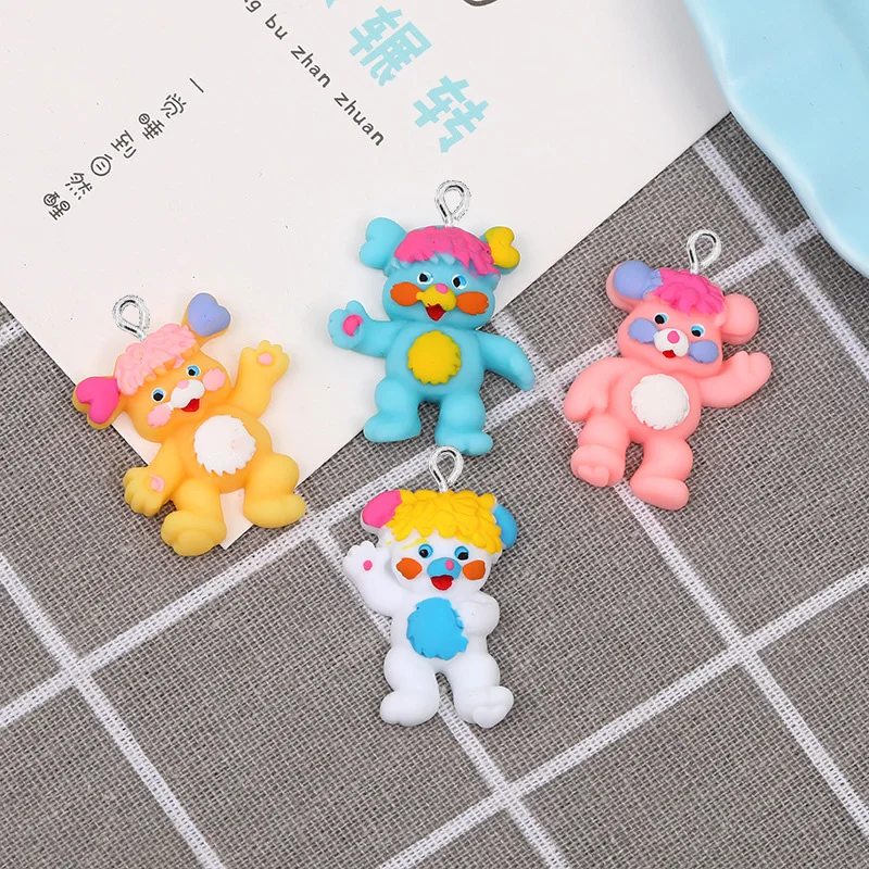 10Pcs/lot Cartoon Bear Resin Charms for Keychain Necklace Earring Bracelet Accessories DIY Pendant Jewelry Making Findings Craft | Украшения