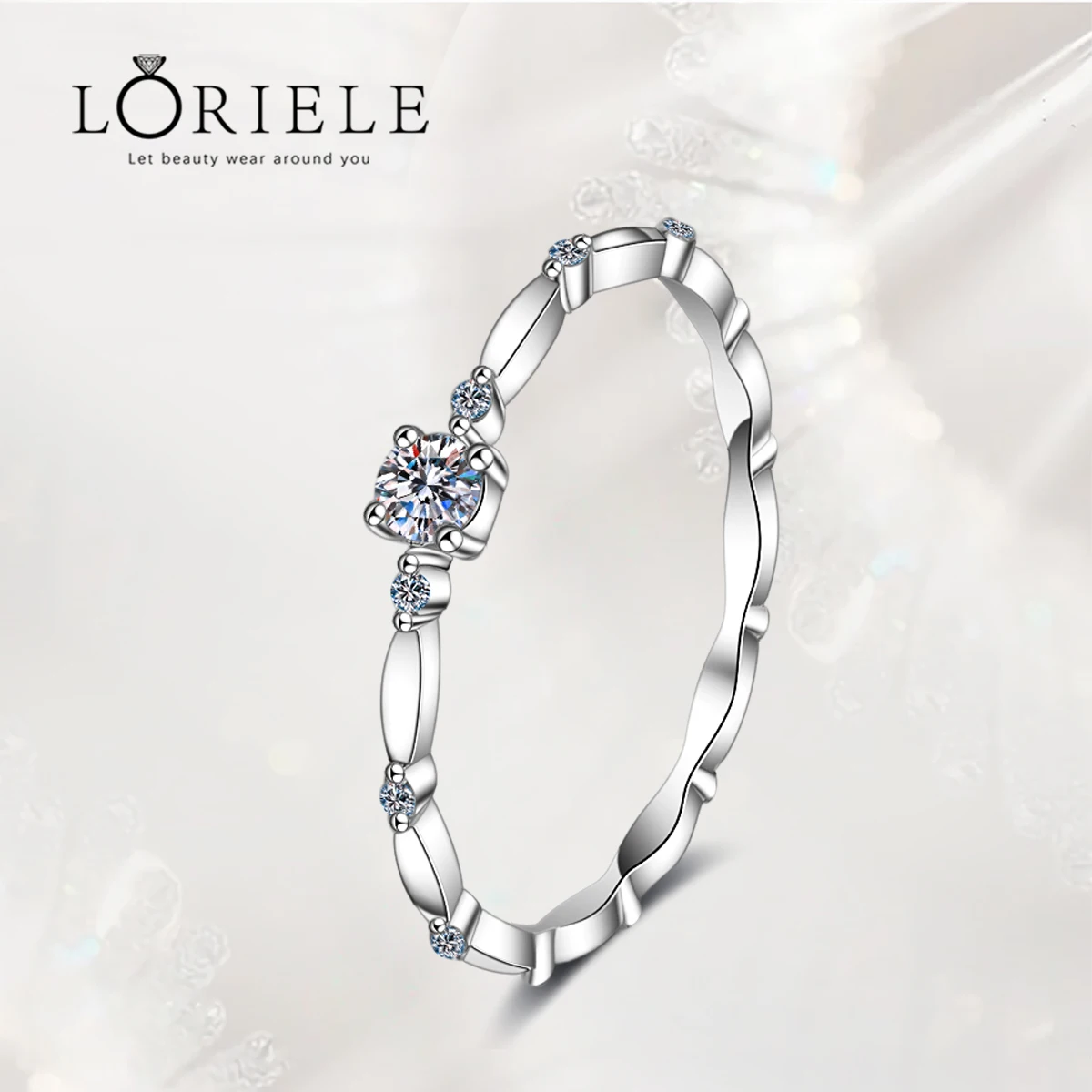LORIELE 100% Sterling Sliver D Color Moissanite Ring for Women Wedding Fine Jewely with Certificete 18k White Gold Plated Rings 
LORIELE 100% Sterling Sliver D Color Moissanite Ring for Women Wedding Fine Jewely with Certificete 18k White Gold Plated Rings