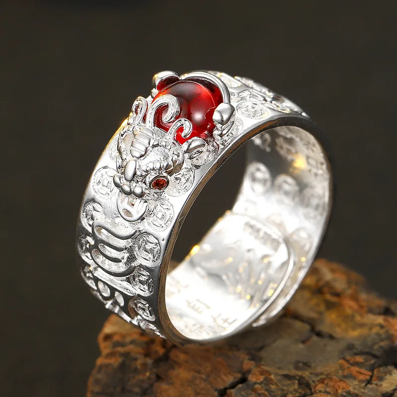 Chinese Feng Shui Pixiu Copper Ring For Women Men Retro Silver Plated Adjustable Finger Ring Good Luck Amulet Wealth Jewelry
Chinese Feng Shui Pixiu Copper Ring For Women Men Retro Silver Plated Adjustable Finger Ring Good Luck Amulet Wealth Jewelry