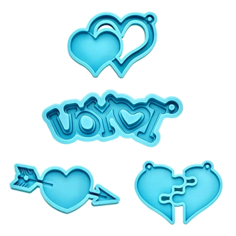 4 Pcs Valentine's Day Keychain UV Crystal Epoxy Mold Ornaments Pendant Resin Silicone Mould DIY Crafts Jewelry Mold
4 Pcs Valentine's Day Keychain UV Crystal Epoxy Mold Ornaments Pendant Resin Silicone Mould DIY Crafts Jewelry Mold