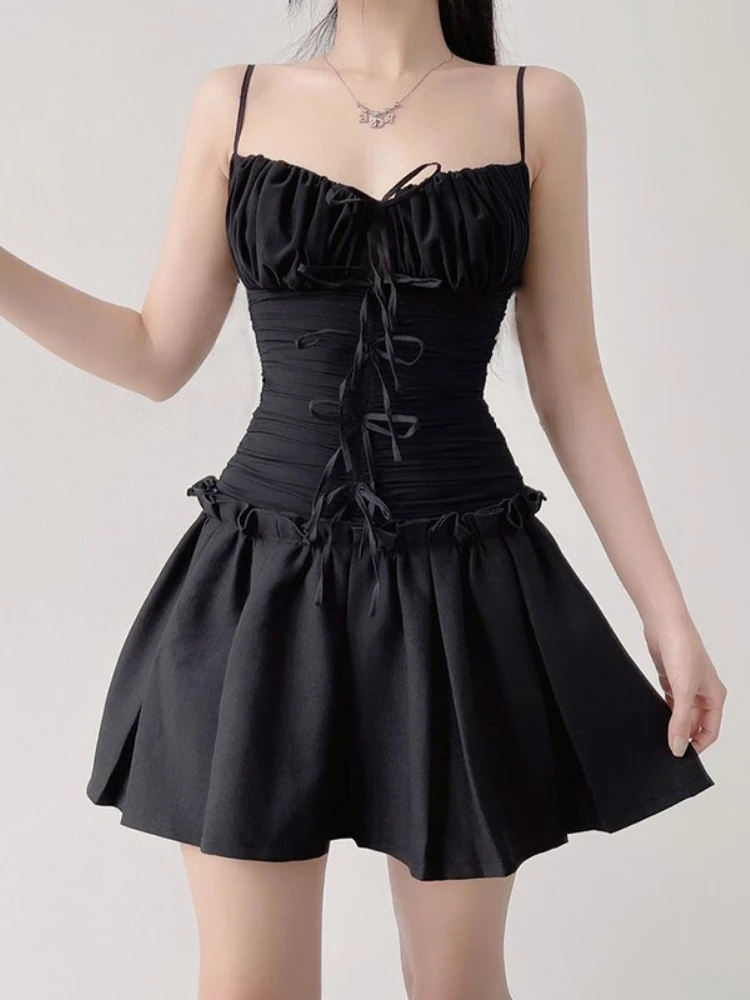 Gavestis Y2K Cute Pleated Bandage Bow A-line Dress Korean Style Hot Girl Sleeveless Mini Dress Summer Party Fashion Streetwear
Gavestis Y2K Cute Pleated Bandage Bow A-line Dress Korean Style Hot Girl Sleeveless Mini Dress Summer Party Fashion Streetwear
