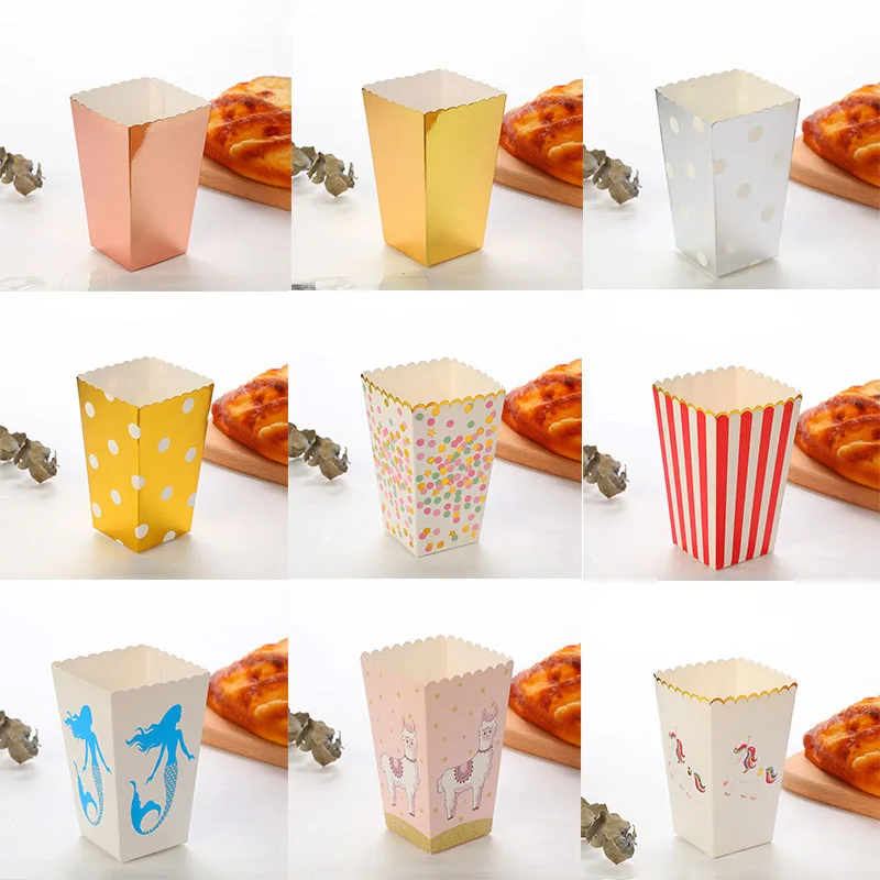 6pcs Stamping Gold Paper Popcorn Boxes Unicorn Pop Corn Favor Bags For Candy/Snack/Chips Wedding Xmas Birthday Movie Party
6pcs Stamping Gold Paper Popcorn Boxes Unicorn Pop Corn Favor Bags For Candy/Snack/Chips Wedding Xmas Birthday Movie Party