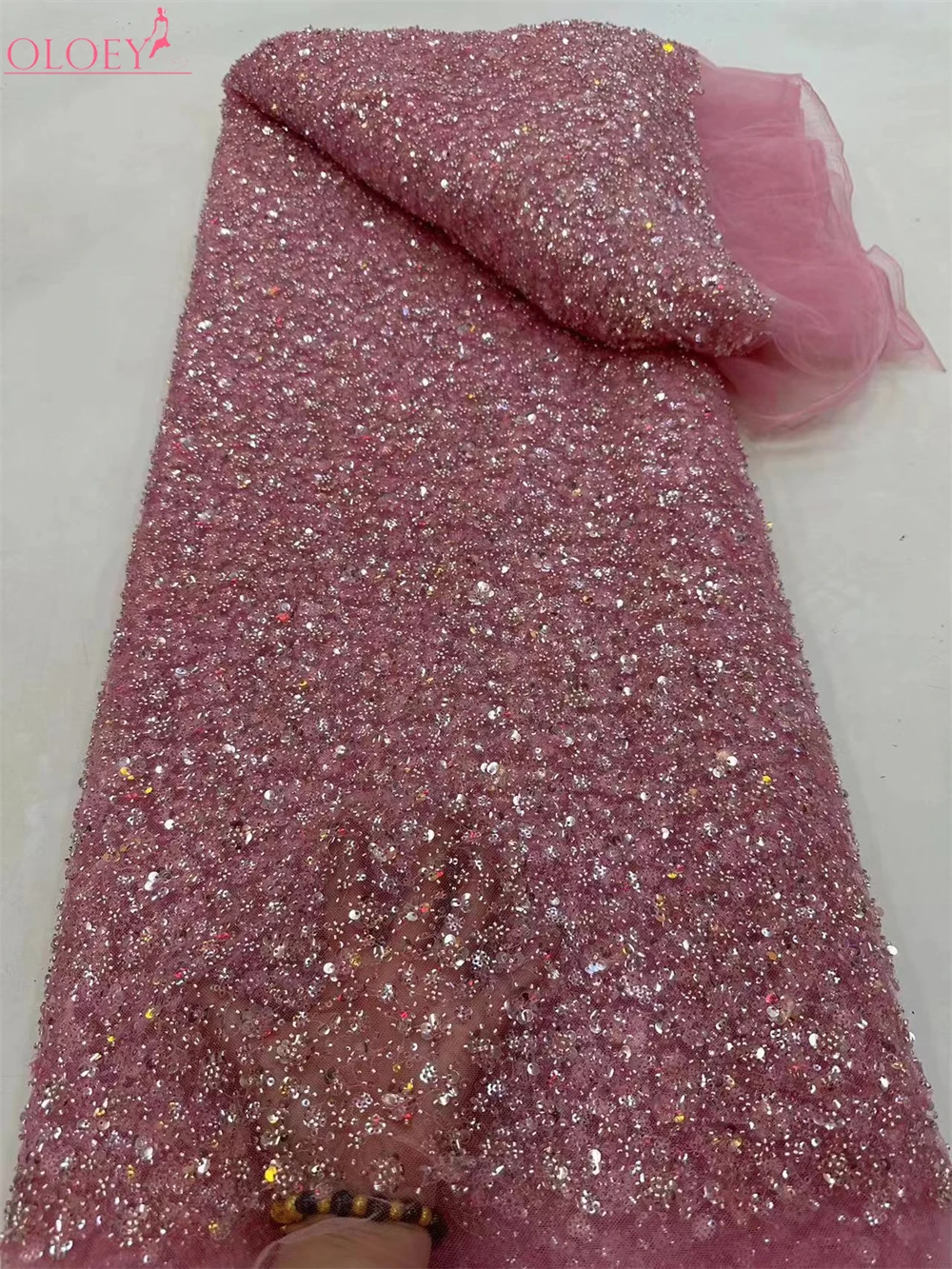 Fashion Elegant French Embroidery Beaded Lace Fabric African Nigerian With Sequins Fabric For Wedding Dress
Fashion Elegant French Embroidery Beaded Lace Fabric African Nigerian With Sequins Fabric For Wedding Dress