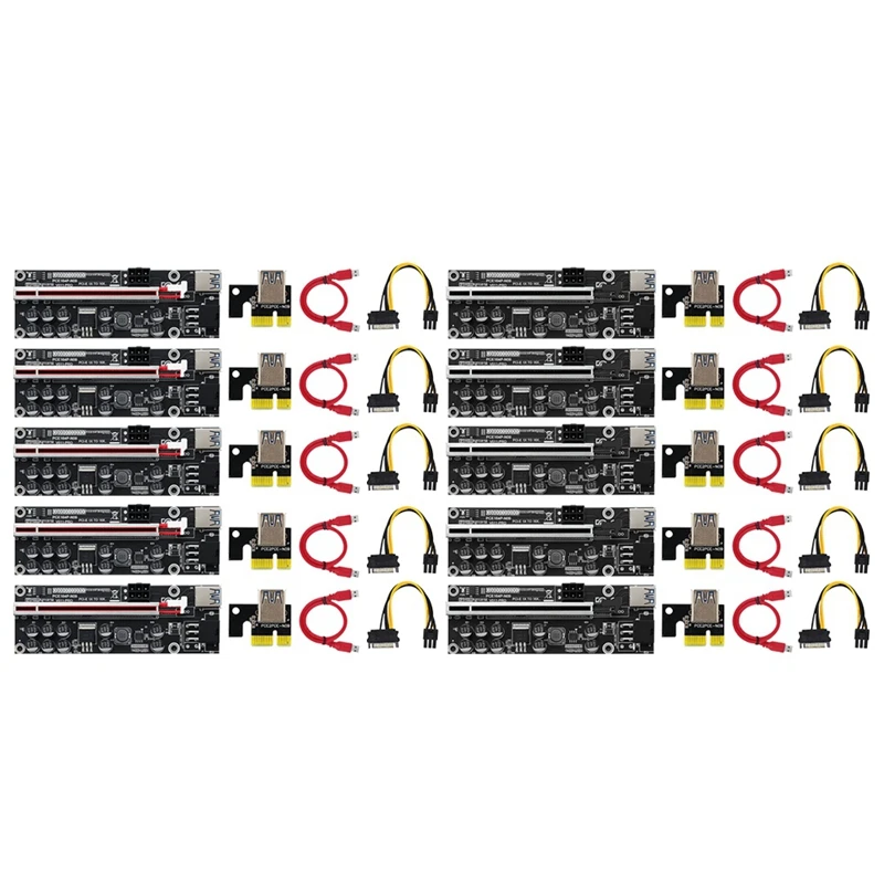 10Pcs PCIE Riser V011pro PCI Express 1X To 16X GPU Riser Card With USB 3.0 Extension Cable 10 Solid Capacitors For Miner
10Pcs PCIE Riser V011pro PCI Express 1X To 16X GPU Riser Card With USB 3.0 Extension Cable 10 Solid Capacitors For Miner