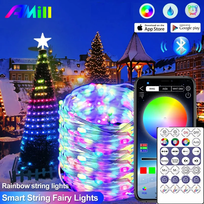СВЕТОДИОДНАЯ Гирлянда-подсветка, водонепроницаемая, Bluetooth, 10/5/2/1 м, RGB, управление через приложение, для украшения дерева, спальни
СВЕТОДИОДНАЯ Гирлянда-подсветка, водонепроницаемая, Bluetooth, 10/5/2/1 м, RGB, управление через приложение, для украшения дерева, спальни