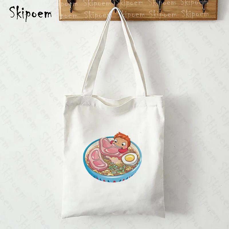 Shoulder Canvas Bag Shoppers Bags White Handbags Women's Ponyo on the Cliff vintage Cartoon Art kawaii Painting Handbags
Shoulder Canvas Bag Shoppers Bags White Handbags Women's Ponyo on the Cliff vintage Cartoon Art kawaii Painting Handbags