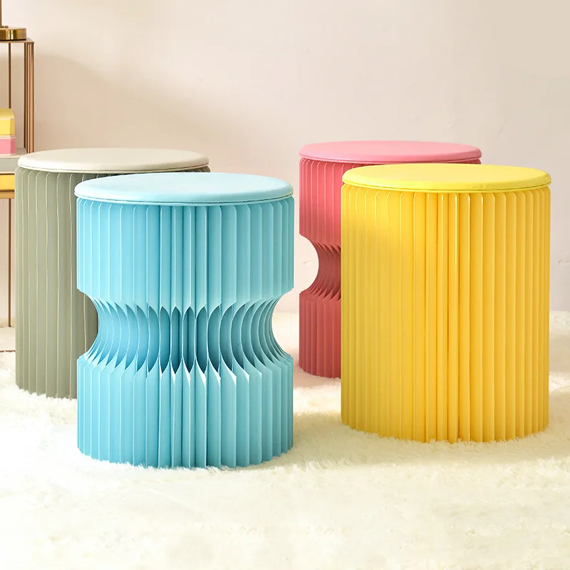 Folding paper stools, round stools, household living room fashion, light luxury low stools, shoe stools, space-saving
Folding paper stools, round stools, household living room fashion, light luxury low stools, shoe stools, space-saving