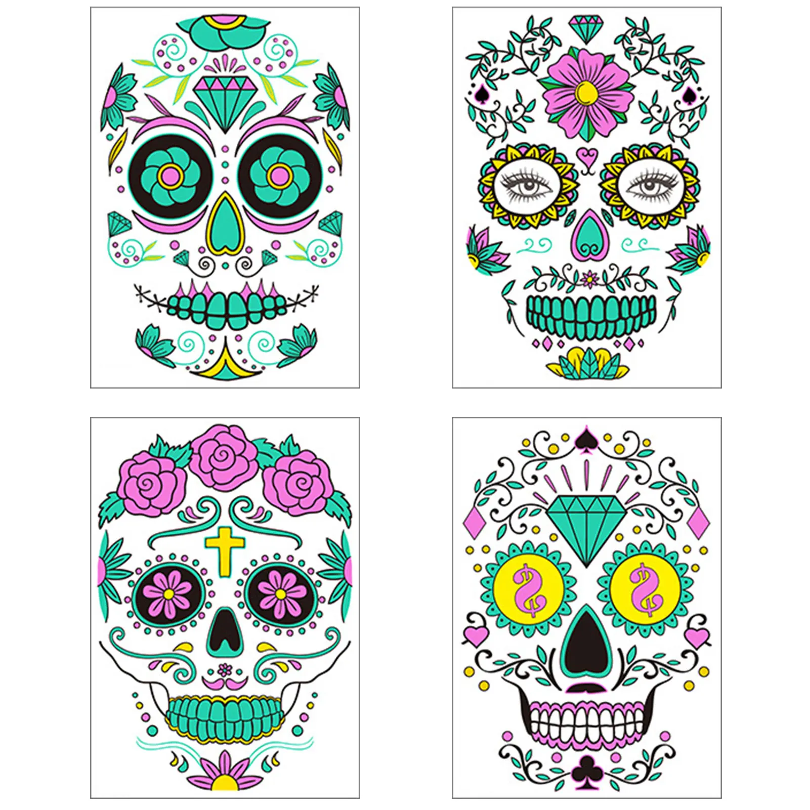 Светящаяся наклейка на лицо для Хэллоуина s, наклейка в виде сахара, черепа, цветка, наклейка для лица 3D, красочная наклейка на лицо для Хэллоуина, маскарада
Светящаяся наклейка на лицо для Хэллоуина s, наклейка в виде сахара, черепа, цветка, наклейка для лица 3D, красочная наклейка на лицо для Хэллоуина, маскарада