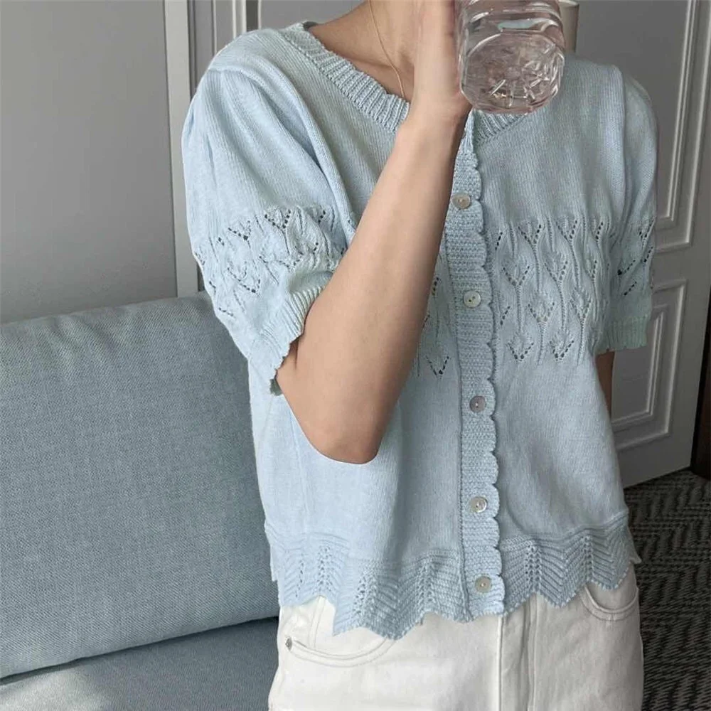 MOYUNI милые нежные женские винтажные трикотажные пальто OL одежда для работы Лето 2022 милая леди новые свободные повседневные кардиганы свитер... 
MOYUNI милые нежные женские винтажные трикотажные пальто OL одежда для работы Лето 2022 милая леди новые свободные повседневные кардиганы свитер...