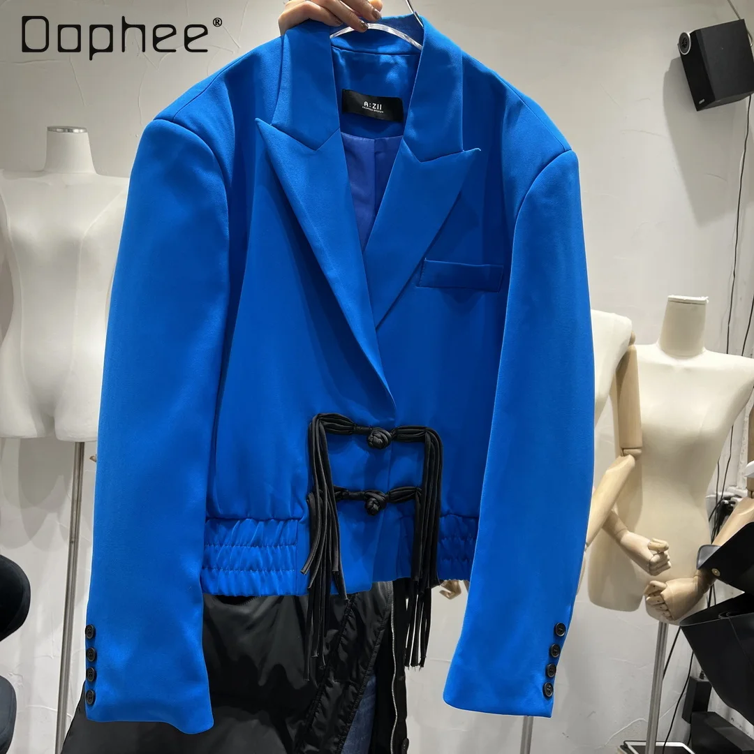 2022 Women Buckle Blue Suit Jacket Retro British Fashion Trend Spring Personalized Loose Long Sleeve Suit Jackets Female Coats
2022 Women Buckle Blue Suit Jacket Retro British Fashion Trend Spring Personalized Loose Long Sleeve Suit Jackets Female Coats