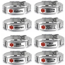 Personalized Medical Alert ID Bracelet Laser Engraved Allergy Stainless Steel Mesh Belt Wristband Emergency Bangle for Men Women