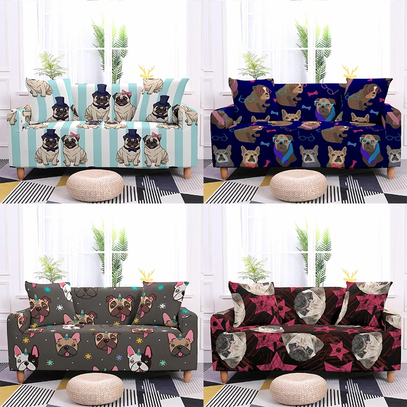 

Cartoon Funny Dog Pattern Print Sofa Cover Stretch Antifouling Couch Cover Furniture Chair Cover Sofas for Living Room Bean Bag