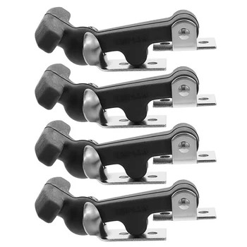 4 Pcs Stainless Steel Cover Car Engine Hood Latches T-Handle Hasps Zipper Vehicle Catches Rubber Draw Lock Locks Shock-Absorbing