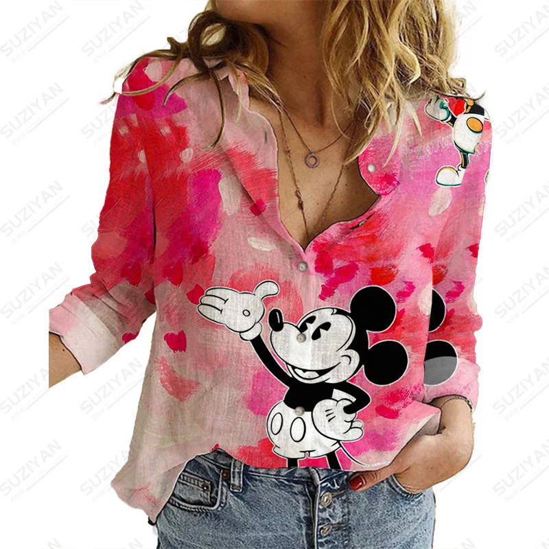 Designer Shirts Disney Mickey and Minnie Elegant Shirts Fall Tie Dye Printed Long Sleeve Casual Button Up Shirts
Designer Shirts Disney Mickey and Minnie Elegant Shirts Fall Tie Dye Printed Long Sleeve Casual Button Up Shirts
