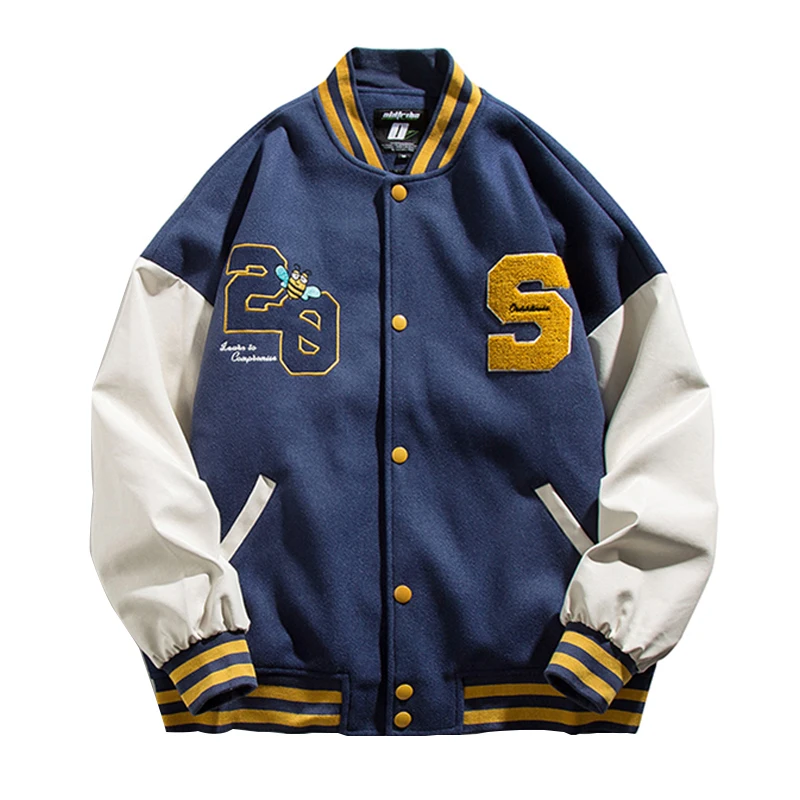 Varsity Bomber Jacket Men Green And White S Embroidery College Baseball Jacket Women Oversize Leather Sleeve Casaul Coats Veste
Varsity Bomber Jacket Men Green And White S Embroidery College Baseball Jacket Women Oversize Leather Sleeve Casaul Coats Veste