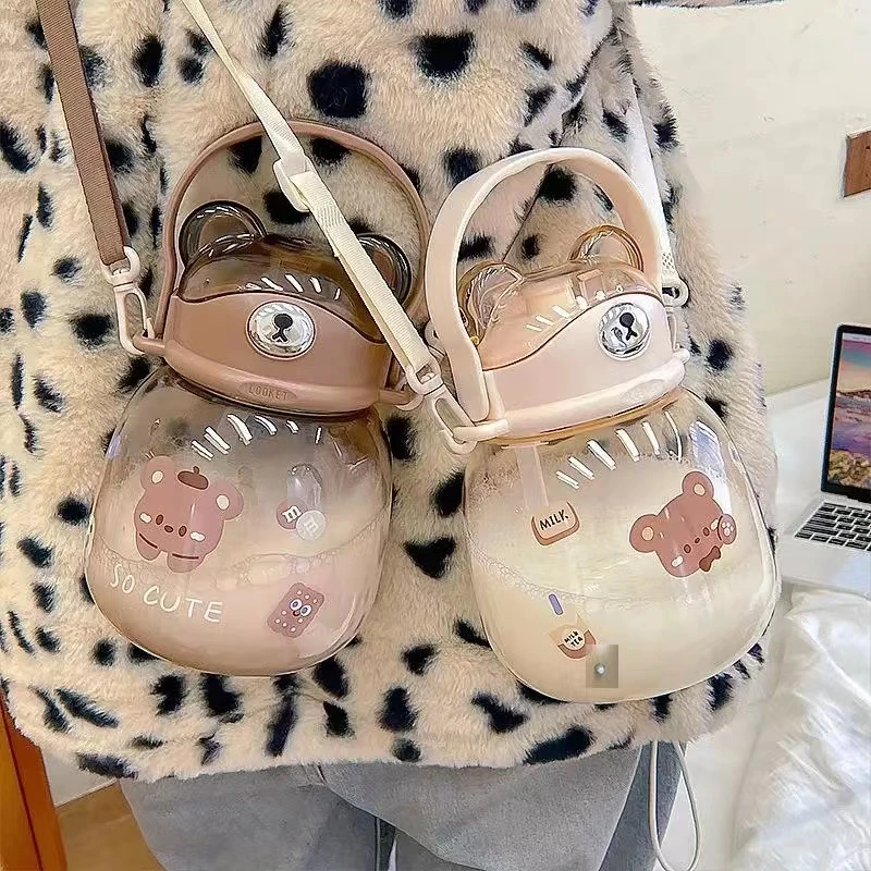 1300ml Cute Bear Water Bottle With Straw Outdoor Large Capacity Sports Bottles Hiking Camping Belly Cup Plastic Bottle For Girl
1300ml Cute Bear Water Bottle With Straw Outdoor Large Capacity Sports Bottles Hiking Camping Belly Cup Plastic Bottle For Girl