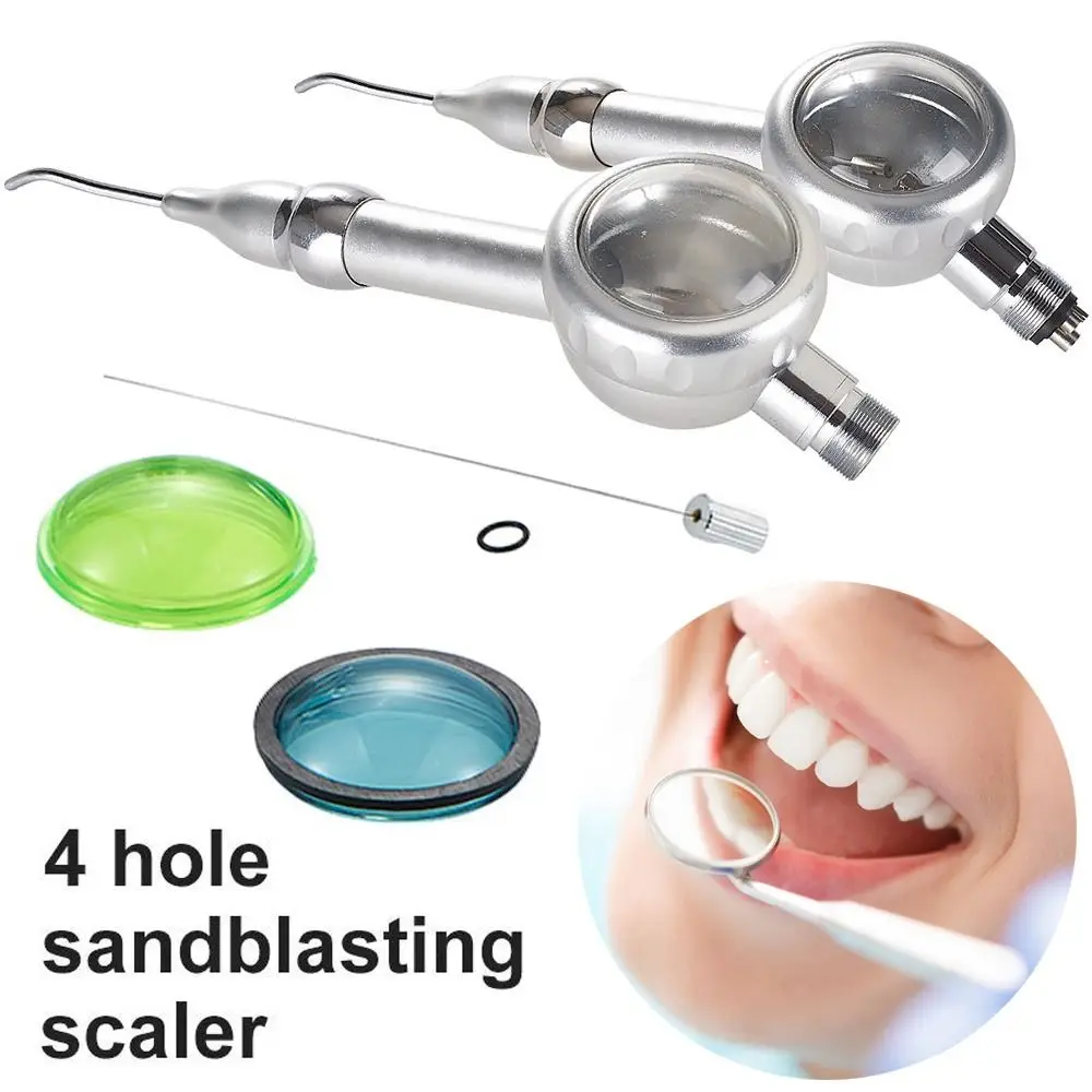 

New Portable 4 Hole Teeth Prophy Jet Air Polisher Oral Irrigator Flow Polishing Handpiece Sandblasting Scaler