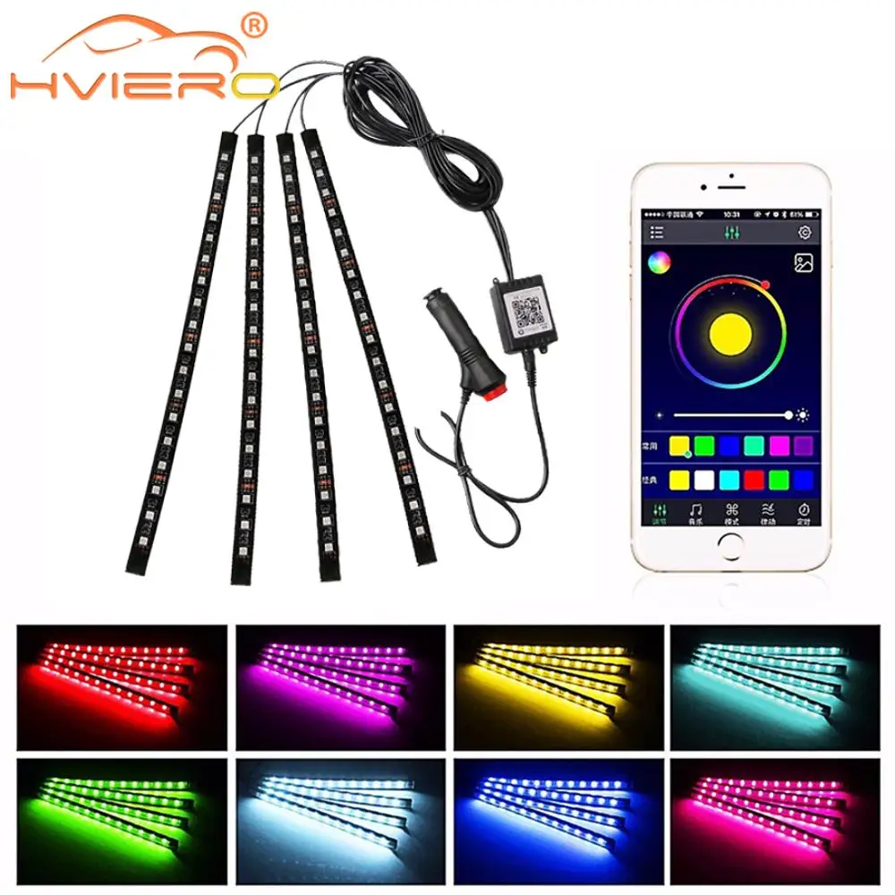 4X Car Dome RGB 5050 12SMD Led Flexible Floor Strip Light Auto Remote Control Decorative Interior Lamp Atmosphere Bar Kit DC 12V
4X Car Dome RGB 5050 12SMD Led Flexible Floor Strip Light Auto Remote Control Decorative Interior Lamp Atmosphere Bar Kit DC 12V