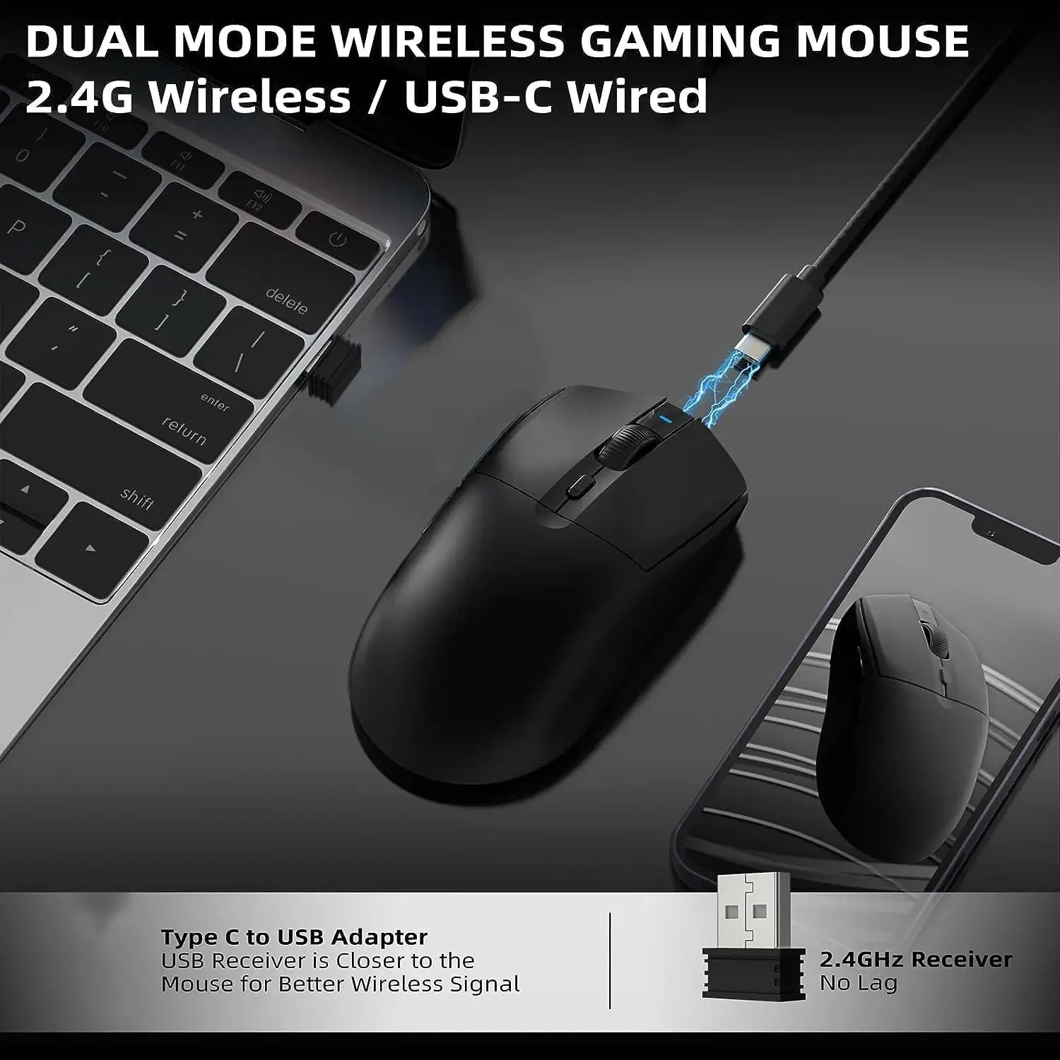 Ajazz AJ139pro Беспроводная игровая мышь с двойным режимом 2 4G PAW3395 Датчик Эргономичная