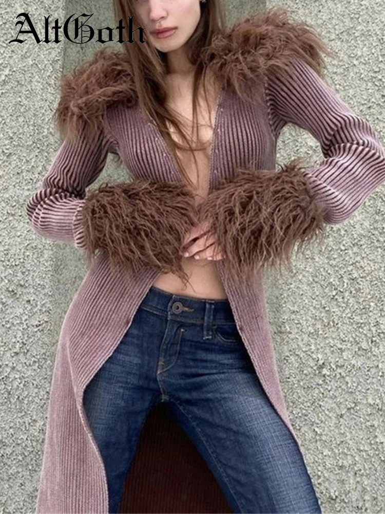 AltGoth Autumn Winter Warm Knit Cardigan Women Streetwear Aesthetic Woolly Patchwork Long Sleeve Sweater Coats Y2k Emo Clothes
AltGoth Autumn Winter Warm Knit Cardigan Women Streetwear Aesthetic Woolly Patchwork Long Sleeve Sweater Coats Y2k Emo Clothes