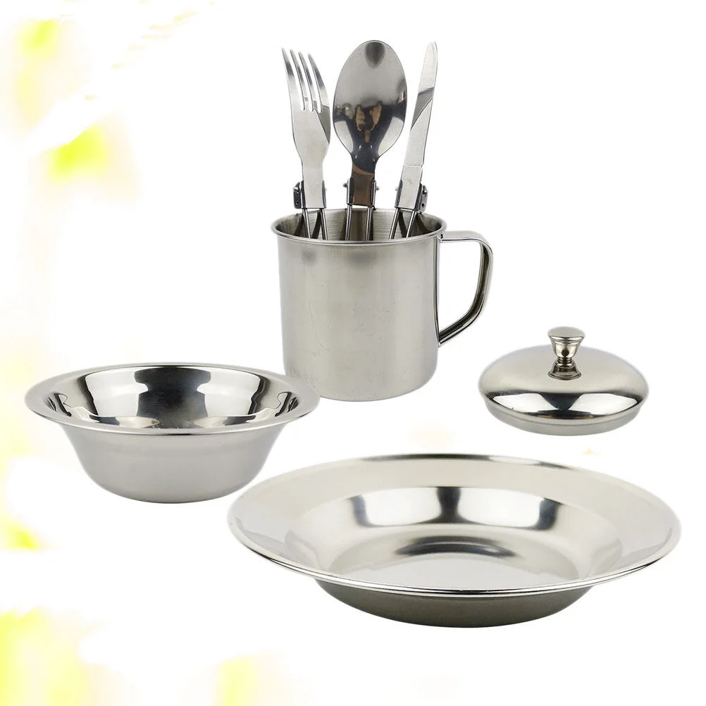 1 Set of Stainless Steel Cookware Set 1-2 Person Portable Camping Tableware Combination(Silver)
1 Set of Stainless Steel Cookware Set 1-2 Person Portable Camping Tableware Combination(Silver)
