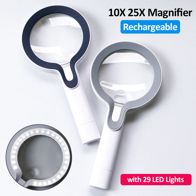 Large Rechargeable Magnifier Leds Illuminated 29 Reading/jewelry/repair Lighted Handheld Glass Magnifying For
Large Rechargeable Magnifier Leds Illuminated 29 Reading/jewelry/repair Lighted Handheld Glass Magnifying For