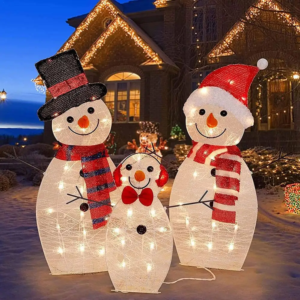 

Christmas Glowing Decorative Snowman Fun Animated Snowball Fight Active Light String Frame Decor Christmas Luminous Ornaments