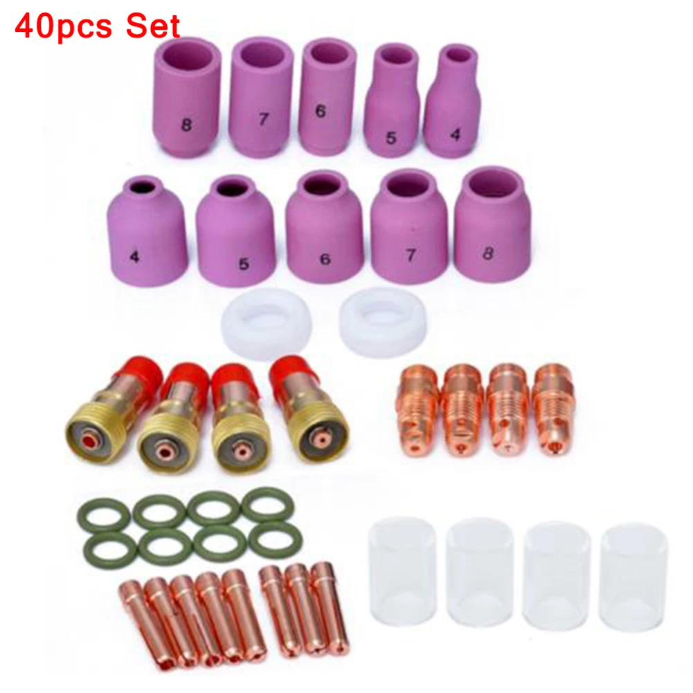 23/40Pcs/Set TIG Torch Accessories Consumables Welder Stubby Collet Gas Lens #10 Pyrex Glass Cup Kit For WP-17/18/26 Torches
23/40Pcs/Set TIG Torch Accessories Consumables Welder Stubby Collet Gas Lens #10 Pyrex Glass Cup Kit For WP-17/18/26 Torches