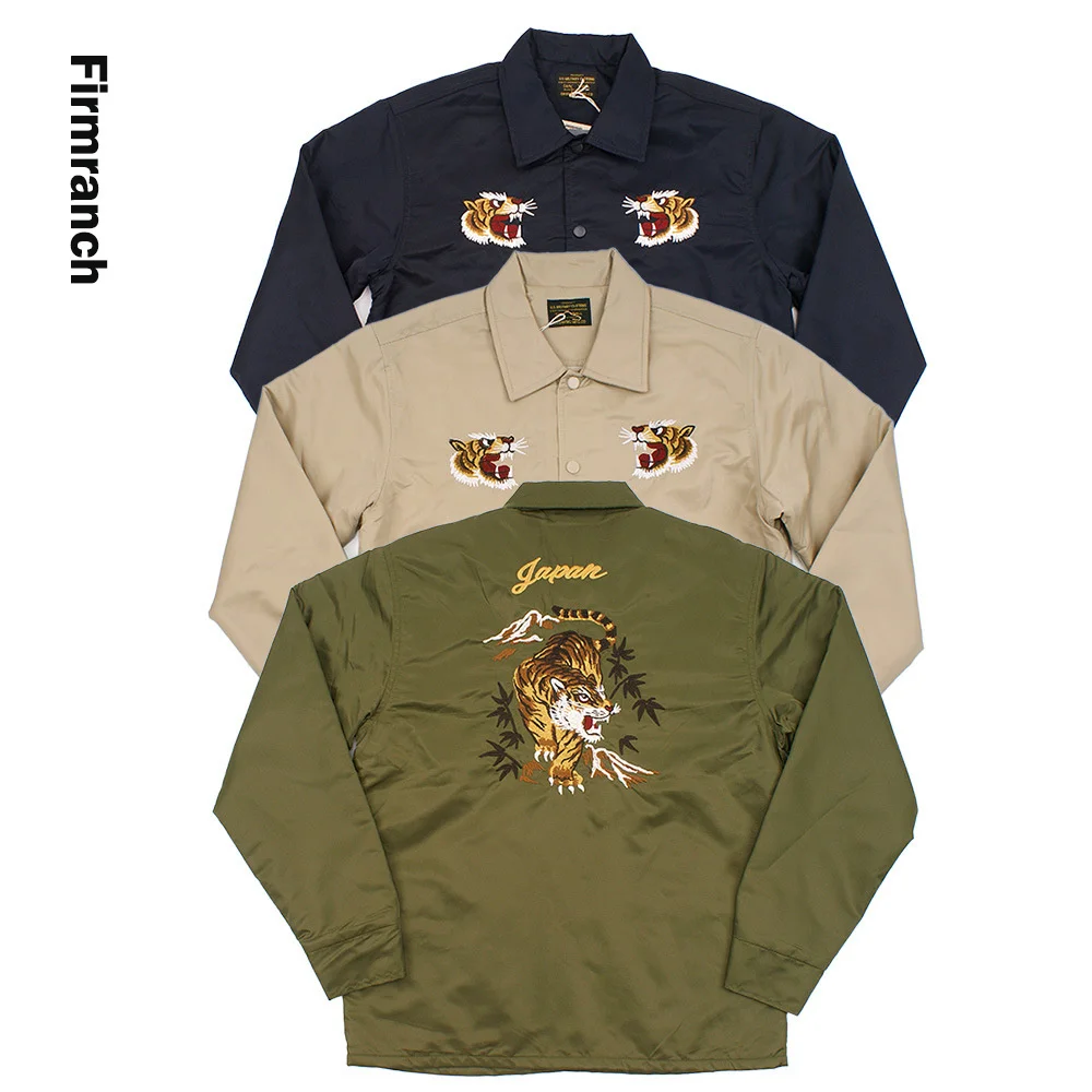 Embroidered Quality Men High Tiger Head Baseball Jacket Vintage Amekaji Coach jacket Waterproof Fleece Lining Coat
Embroidered Quality Men High Tiger Head Baseball Jacket Vintage Amekaji Coach jacket Waterproof Fleece Lining Coat