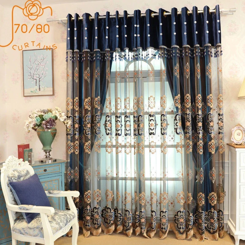 European Style Laser Velvet Embroidered Window Screen Velvet Curtains for Living Room Bedroom Floor Screen Curtain Finished
European Style Laser Velvet Embroidered Window Screen Velvet Curtains for Living Room Bedroom Floor Screen Curtain Finished