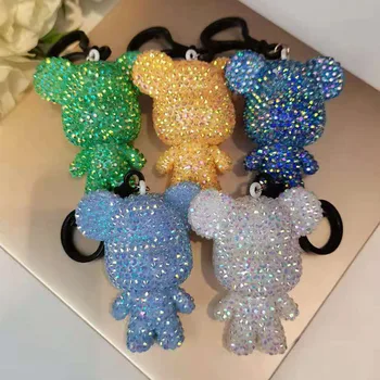 Violent Bear Diamond Painting Keychain Keyring Diamond Embroidery Jewelry Cross Stitch Bag Pendant Kids Bag Ornament Gift