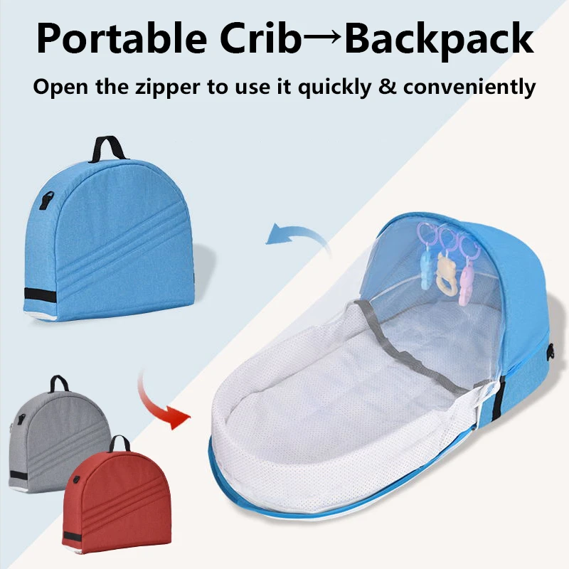 Portable Travel Crib Anti Mosquito Baby Bed Infant Sleeping Basket With Toys Foldable Backpack 0-18 Month Children's Bed
Portable Travel Crib Anti Mosquito Baby Bed Infant Sleeping Basket With Toys Foldable Backpack 0-18 Month Children's Bed