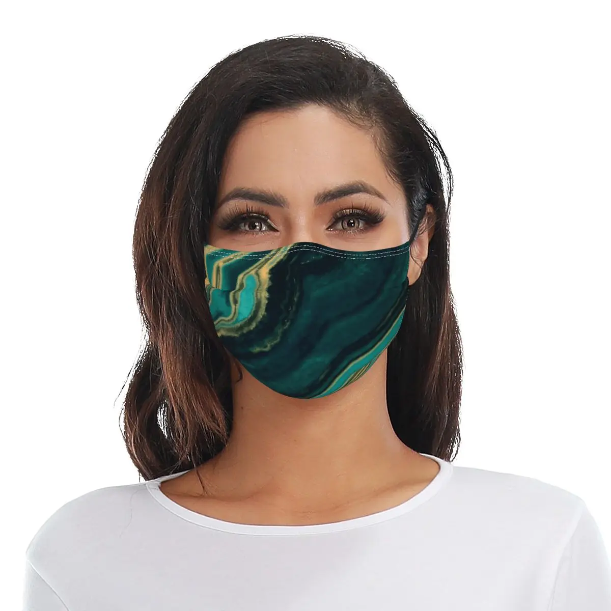 Marble Art Face Mouth Mask Aqua And Metallic Gold Marble Texture Unisex Dustproof Cute Cloth Charm Facial Mask With Filter
Marble Art Face Mouth Mask Aqua And Metallic Gold Marble Texture Unisex Dustproof Cute Cloth Charm Facial Mask With Filter
