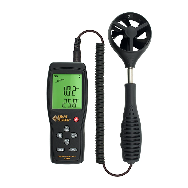 Hot Sale Smart Sensor AS856 Digital Air-flow Anemometer Range 0.3-45M/S High Precision Wind Speed Meter Speed Measuring Tool
Hot Sale Smart Sensor AS856 Digital Air-flow Anemometer Range 0.3-45M/S High Precision Wind Speed Meter Speed Measuring Tool