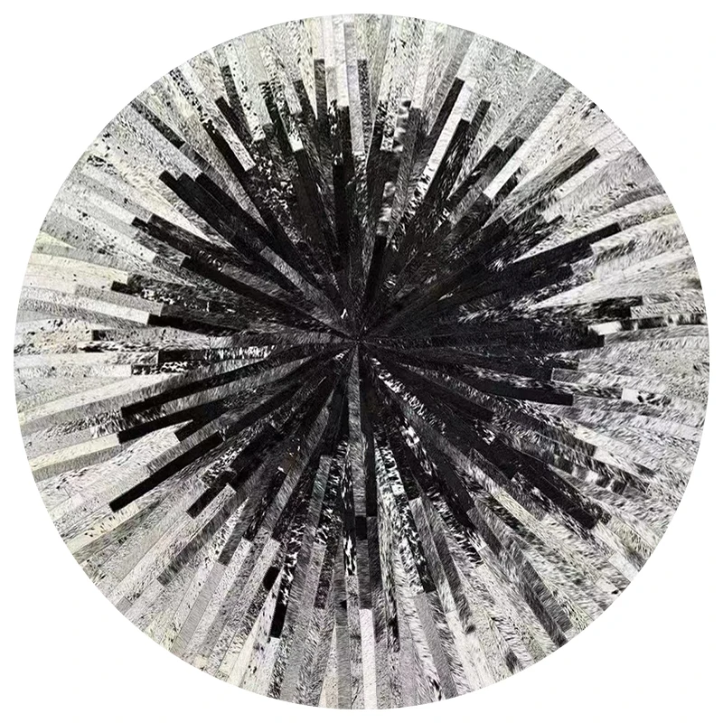 Натуральный круглый ковёр из воловьей кожи
Натуральный круглый ковёр из воловьей кожи