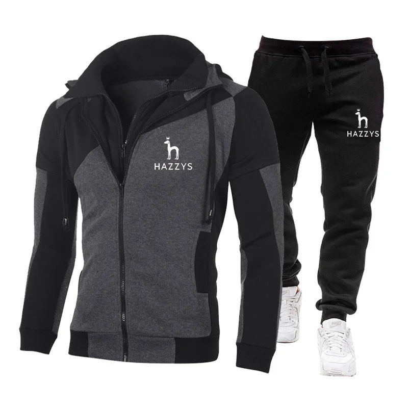 HAZZYS Autumn Winter Mens Brand Sportswear Zipper Jacket Hoodies+Pants 2 Piece Set Man Casual Jogging Fitness Tracksuits Suit
HAZZYS Autumn Winter Mens Brand Sportswear Zipper Jacket Hoodies+Pants 2 Piece Set Man Casual Jogging Fitness Tracksuits Suit