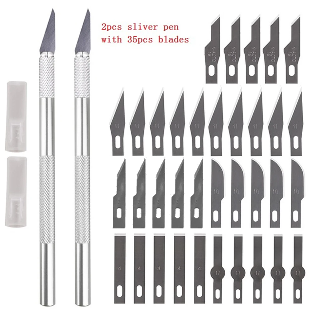 37Pcs/Set Multifunction Replacement Spare Blades Carving Blade Cutting Metal Carving Cutter DIY Repair Hand Tool
37Pcs/Set Multifunction Replacement Spare Blades Carving Blade Cutting Metal Carving Cutter DIY Repair Hand Tool
