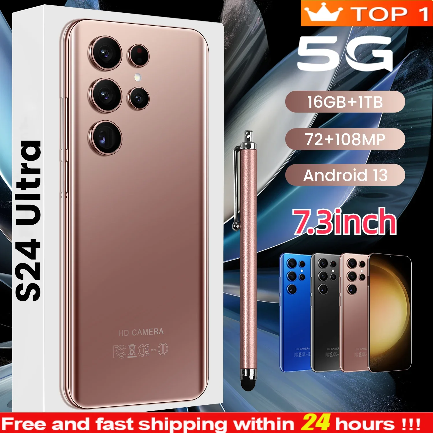 2023 New S24 Ultra 5G Smartphone 7.3 Inch Full Screen Telephone 16GB+1TB 4G Mobile Phones Global Version Android 13 Cell Phone
2023 New S24 Ultra 5G Smartphone 7.3 Inch Full Screen Telephone 16GB+1TB 4G Mobile Phones Global Version Android 13 Cell Phone