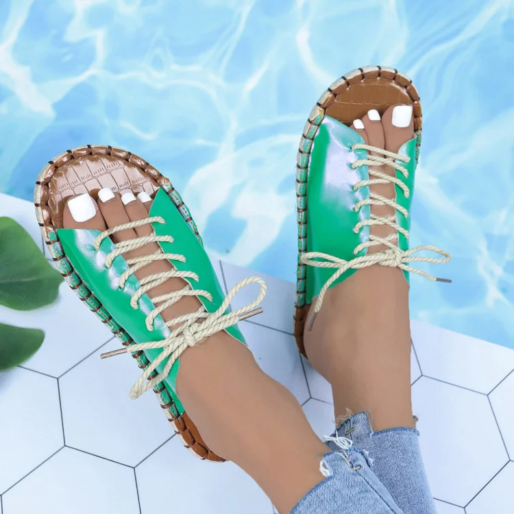 New Summer Women Sandals Retro Peep Toe Lace Up Rome Sandals Female Casual Non-slip Flat Mules Shoes Women Beach Sandalias Mujer
New Summer Women Sandals Retro Peep Toe Lace Up Rome Sandals Female Casual Non-slip Flat Mules Shoes Women Beach Sandalias Mujer