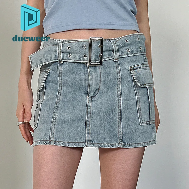 DUEWEER Punk Cargo Wrap Hip Denim Skirt Women's 2022 Summer Mini Sexy Short Skirts Harajuku Japanese Korean Fashion Streetwear
DUEWEER Punk Cargo Wrap Hip Denim Skirt Women's 2022 Summer Mini Sexy Short Skirts Harajuku Japanese Korean Fashion Streetwear