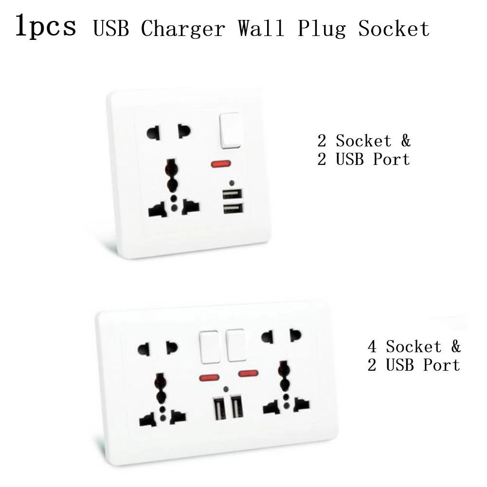 Electrical Sockets Panel USB Plugs 13A Dual Quad Socket AC 100V 250V USB Ports Charging Mobile Phones Flat Plug Indicator Light
Electrical Sockets Panel USB Plugs 13A Dual Quad Socket AC 100V 250V USB Ports Charging Mobile Phones Flat Plug Indicator Light