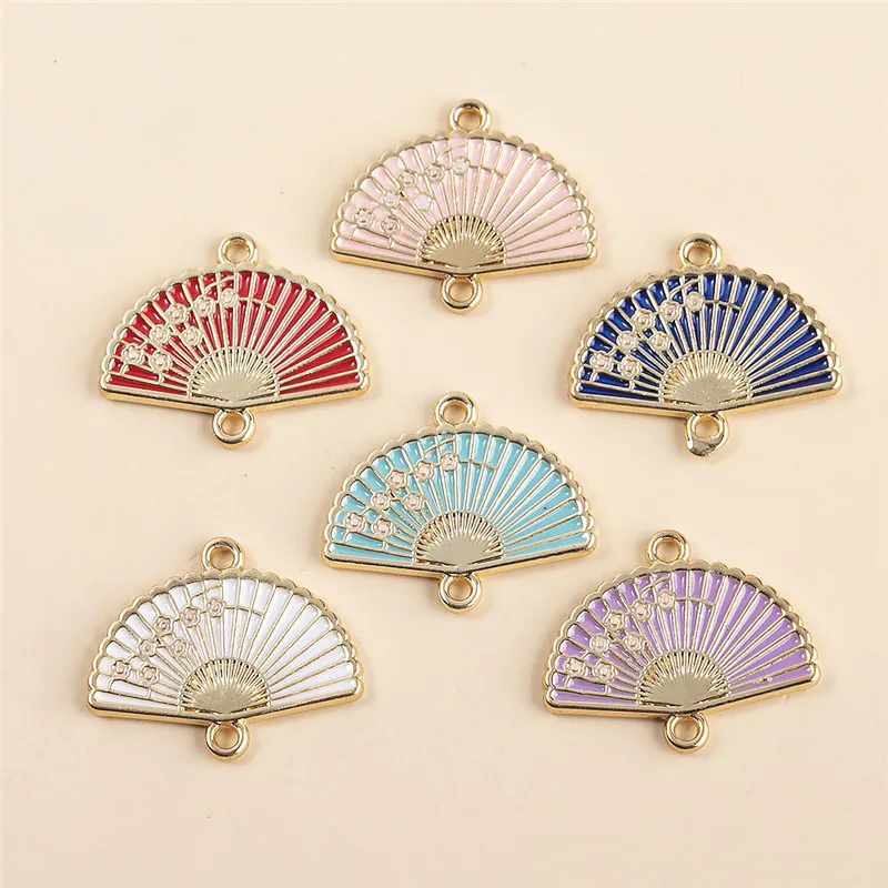 New Arrival 10pcs/lot Mixed Color Enamel Folding Fan Charms Connector Chinese Style Alloy Pendant for Jewelry Making Accessory
New Arrival 10pcs/lot Mixed Color Enamel Folding Fan Charms Connector Chinese Style Alloy Pendant for Jewelry Making Accessory