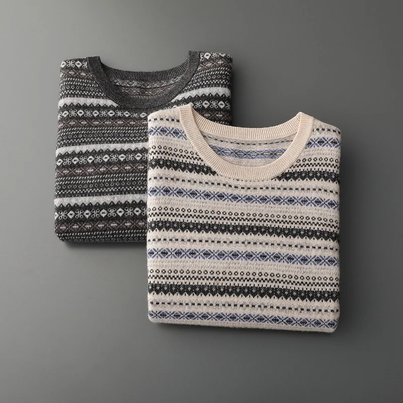 New Men's Top 100% Pure Merino Wool Sweater O-neck Inlaid Pullover 2023 Autumn and Winter High-End Knitted Cashmere Men
New Men's Top 100% Pure Merino Wool Sweater O-neck Inlaid Pullover 2023 Autumn and Winter High-End Knitted Cashmere Men