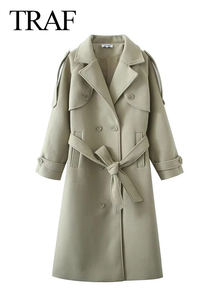 TRAF Elegant Grey Bean Green Ladies Long and Ankle Woolen Coat Warm omfortable Double Breasted Belted Waisted Women's Coat
TRAF Elegant Grey Bean Green Ladies Long and Ankle Woolen Coat Warm omfortable Double Breasted Belted Waisted Women's Coat