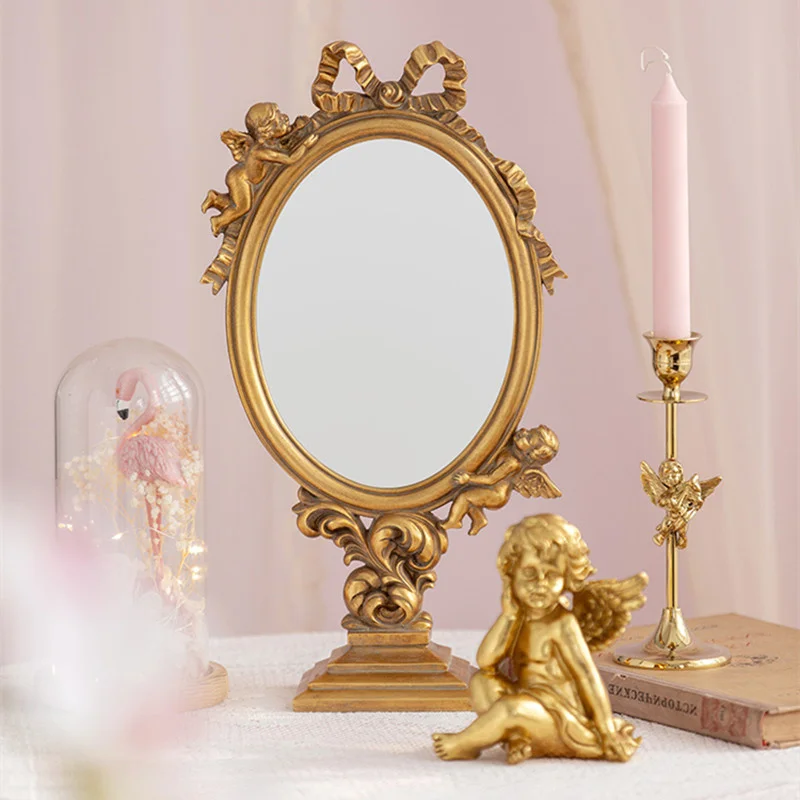 Little Retro Angel Pocket Mirror Creative Abstract Art Cupid Mirror Figurine Resin Crafts Dressing Table Home Decoration R4964
Little Retro Angel Pocket Mirror Creative Abstract Art Cupid Mirror Figurine Resin Crafts Dressing Table Home Decoration R4964