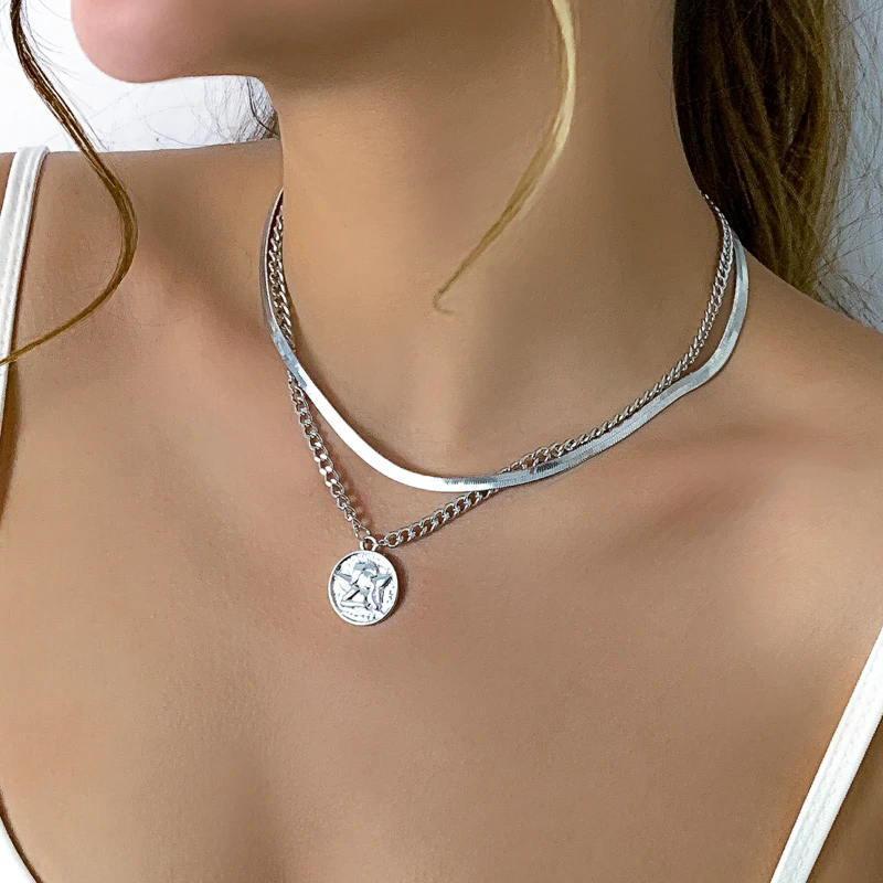 Modern Jewelry Choker Necklace For Women Female Simply Design Two Layer Metal Silver Color Chain Necklace For Party Gifts
Modern Jewelry Choker Necklace For Women Female Simply Design Two Layer Metal Silver Color Chain Necklace For Party Gifts