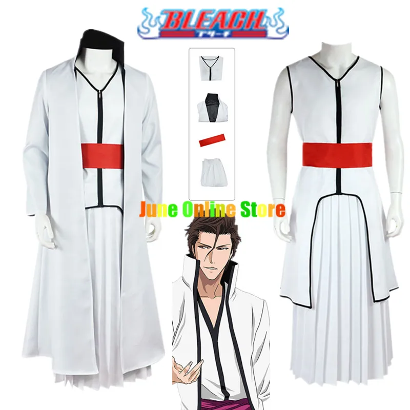

Anime Bleach: Thousand-Year Blood War Arc Aizen Sousuke Cosplay Costume Captain Of The 5th Division White Uniform Halloween