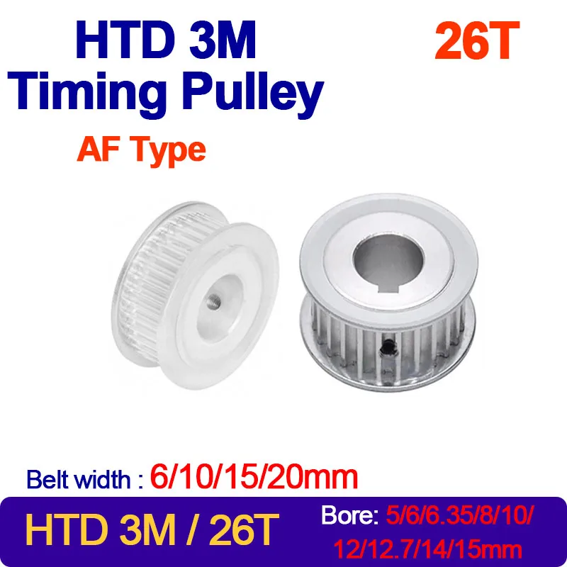 1PC 26Teeth HTD 3M Timing Pulley Bore 5/6/6.35/8/10/12/12.7/14/15mm For HTD3M Synchronous Belt Width 6/10/15/20mm 26T
1PC 26Teeth HTD 3M Timing Pulley Bore 5/6/6.35/8/10/12/12.7/14/15mm For HTD3M Synchronous Belt Width 6/10/15/20mm 26T
