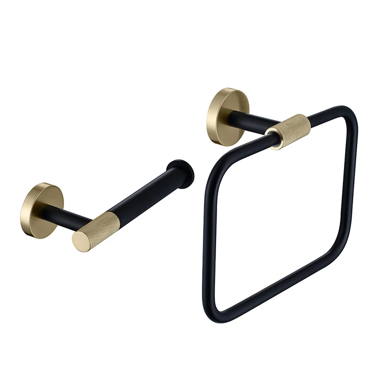Black Brushed Gold Bathroom Wall Mounted Hardware Set Towel Ring Toilet Paper Holder Bath Bathroom Accessories
Black Brushed Gold Bathroom Wall Mounted Hardware Set Towel Ring Toilet Paper Holder Bath Bathroom Accessories